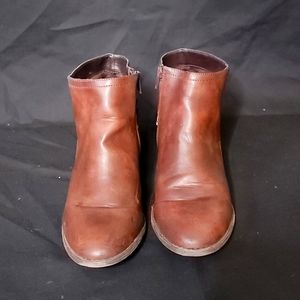 Brown Braid Faux Leather + Saude Booties